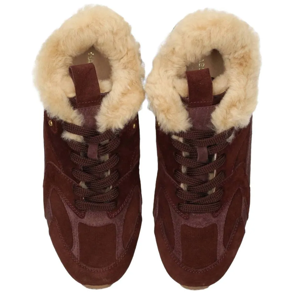 Haboob Tamara suède sneakers met studs - bordeaux, foto 6