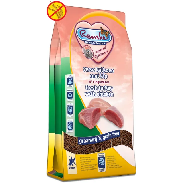 Renske Super Premium Kitten kattenvoer kalkoen & kip 6 kg