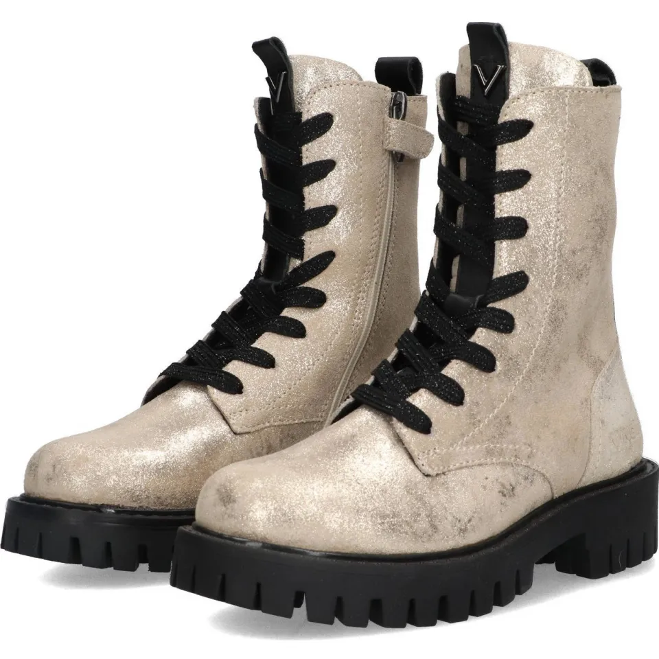 Vingino Muraina Messina suède veterboots met glitters goud, foto 6