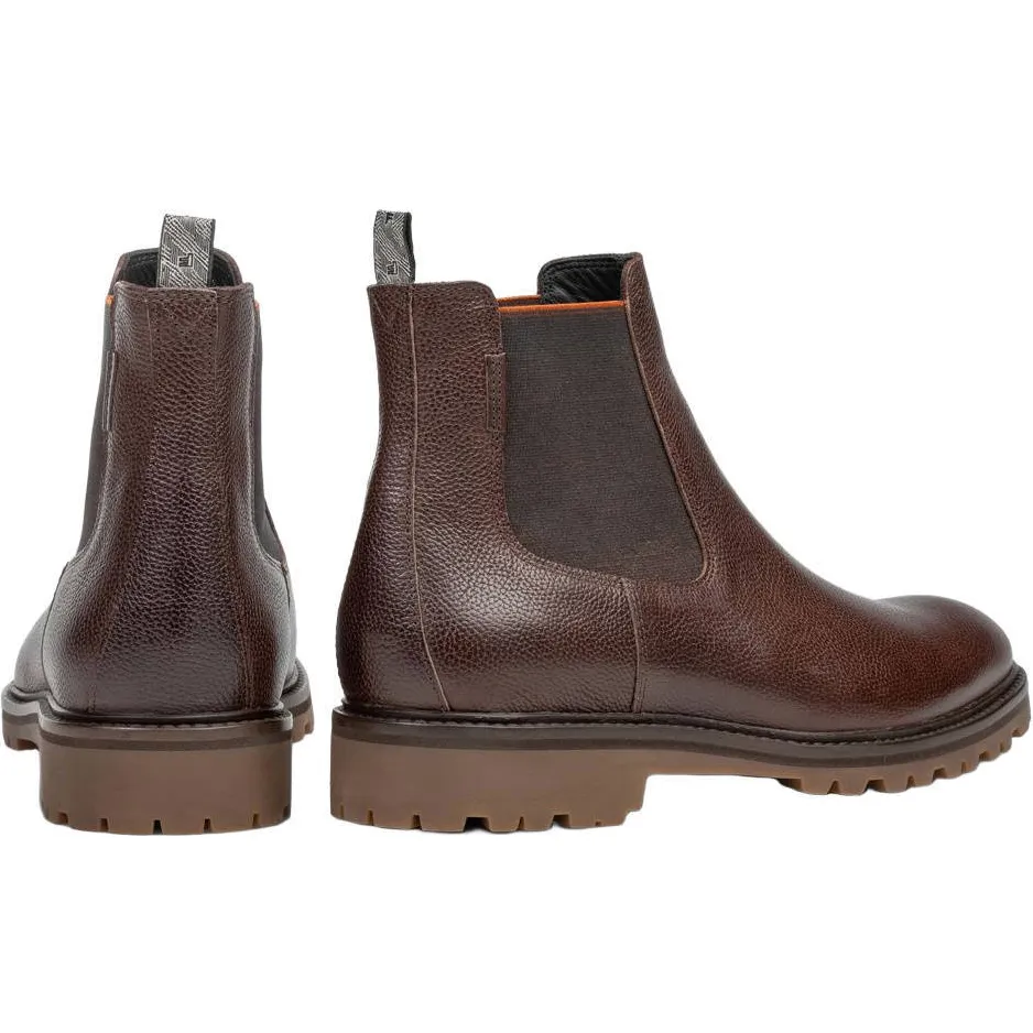 Floris Van Bommel suède chelsea boots met profielzool - donkerbruin, foto 2