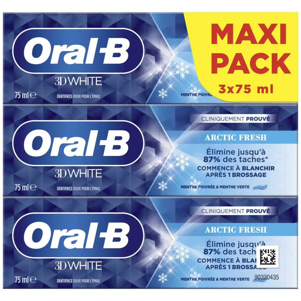 Oral-B 3D White Arctic Fresh tandpasta 3 x 75 ml, foto 6