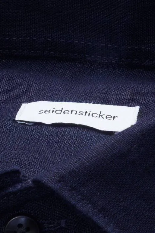 Seidensticker linnen overhemd - donkerblauw, foto 7