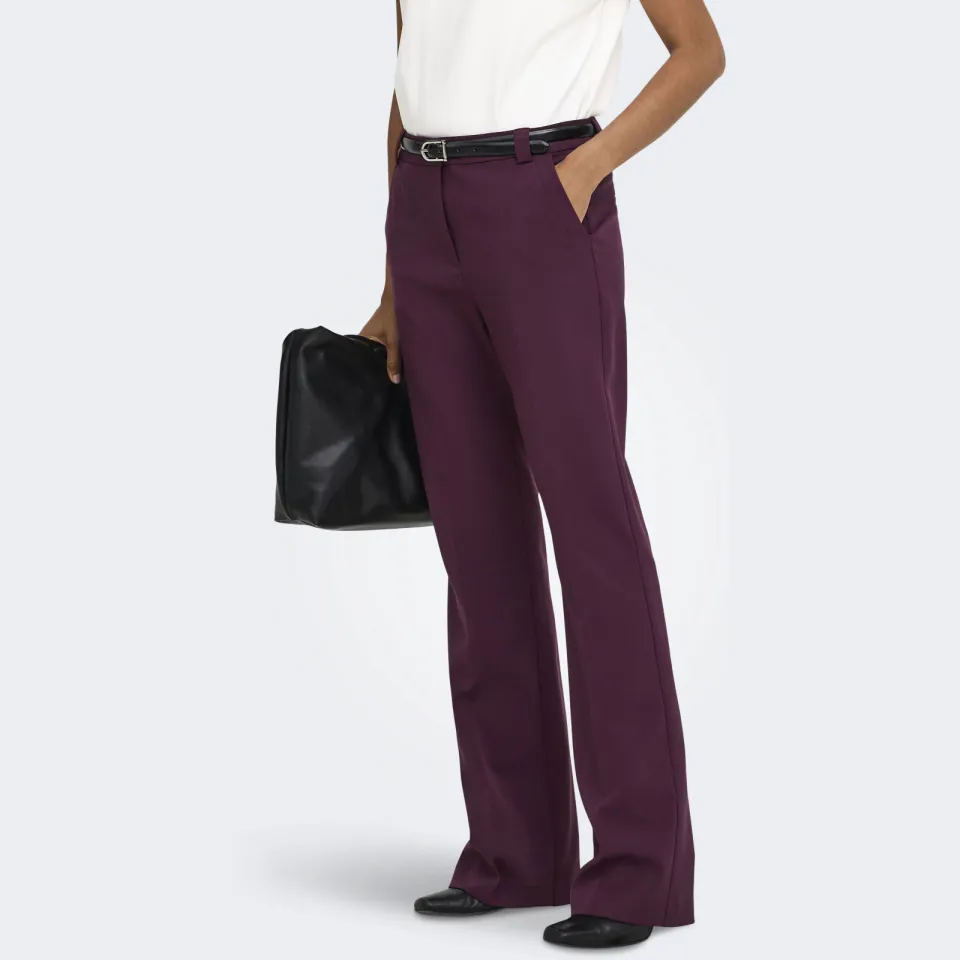Only Onlastrid flared broek donkerrood, foto 3