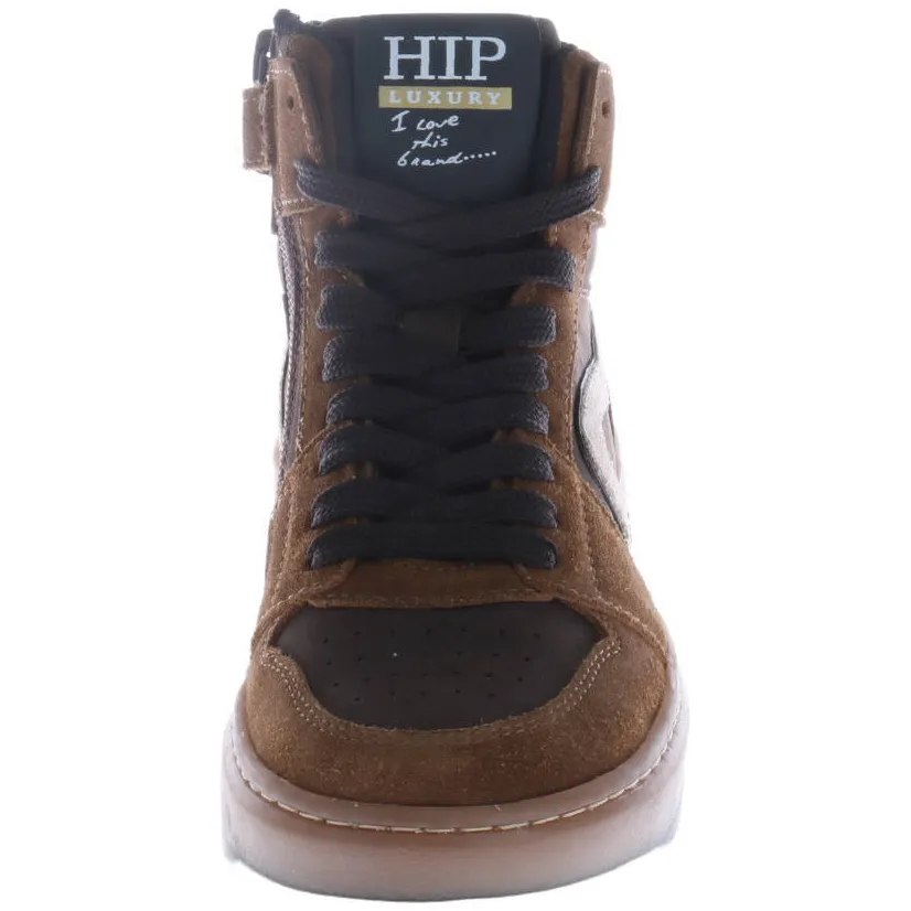 Hip leren sneakers - bruin, foto 4