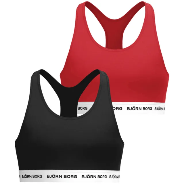 Björn Borg halter bh-top rood/zwart set van 2