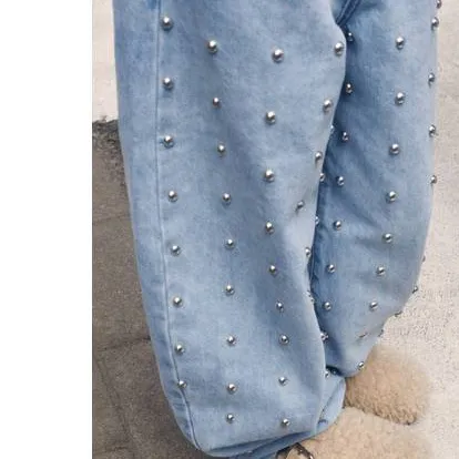 Shoeby barrel jeans met studs - lichtblauw, foto 7