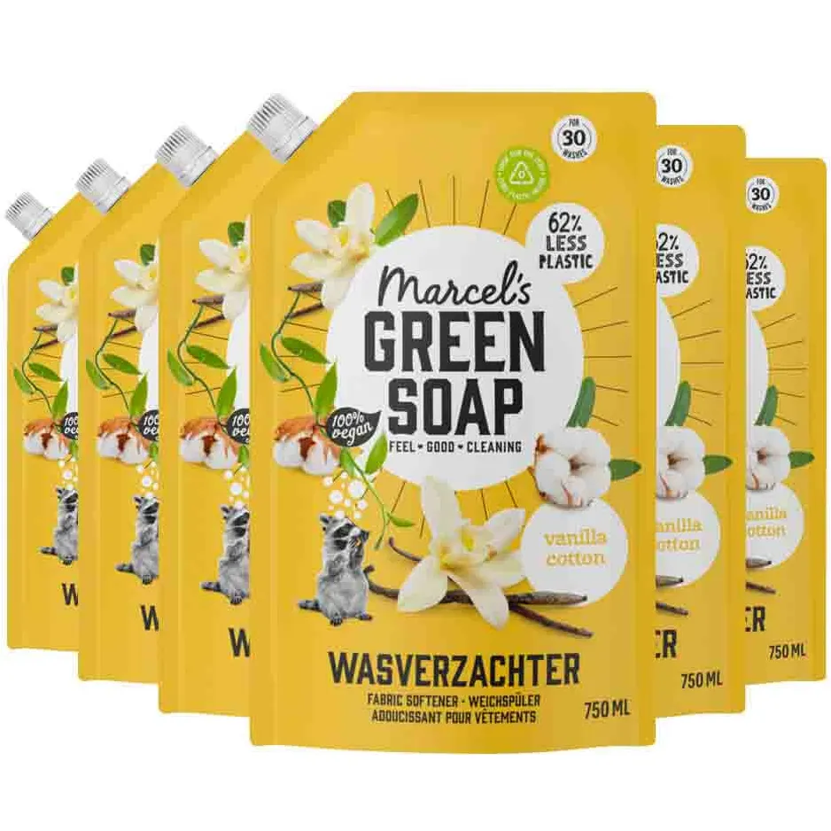 Marcel's Green Soap wasverzachter Vanille & Katoen navulling, foto 2