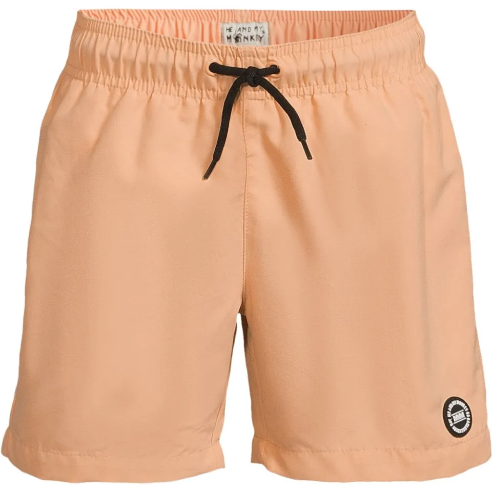 Me & My Monkey zwemshort oranje Jongens Polyester Effen Koraaloranje