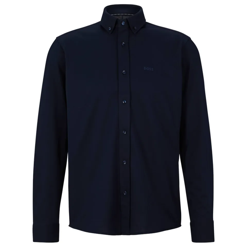 Boss regular fit overhemd met logo - donkerblauw, foto 3