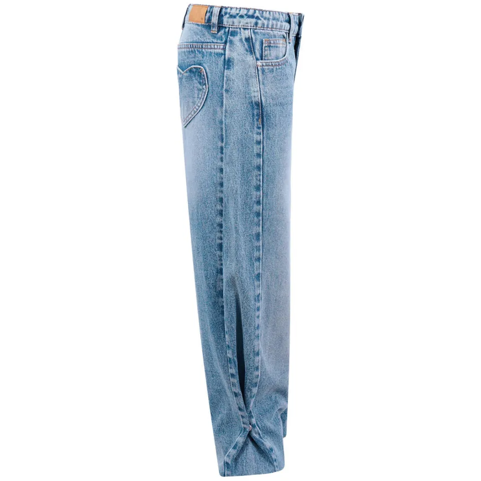 Shoeby wide leg jeans met plooien - lichtblauw, foto 3