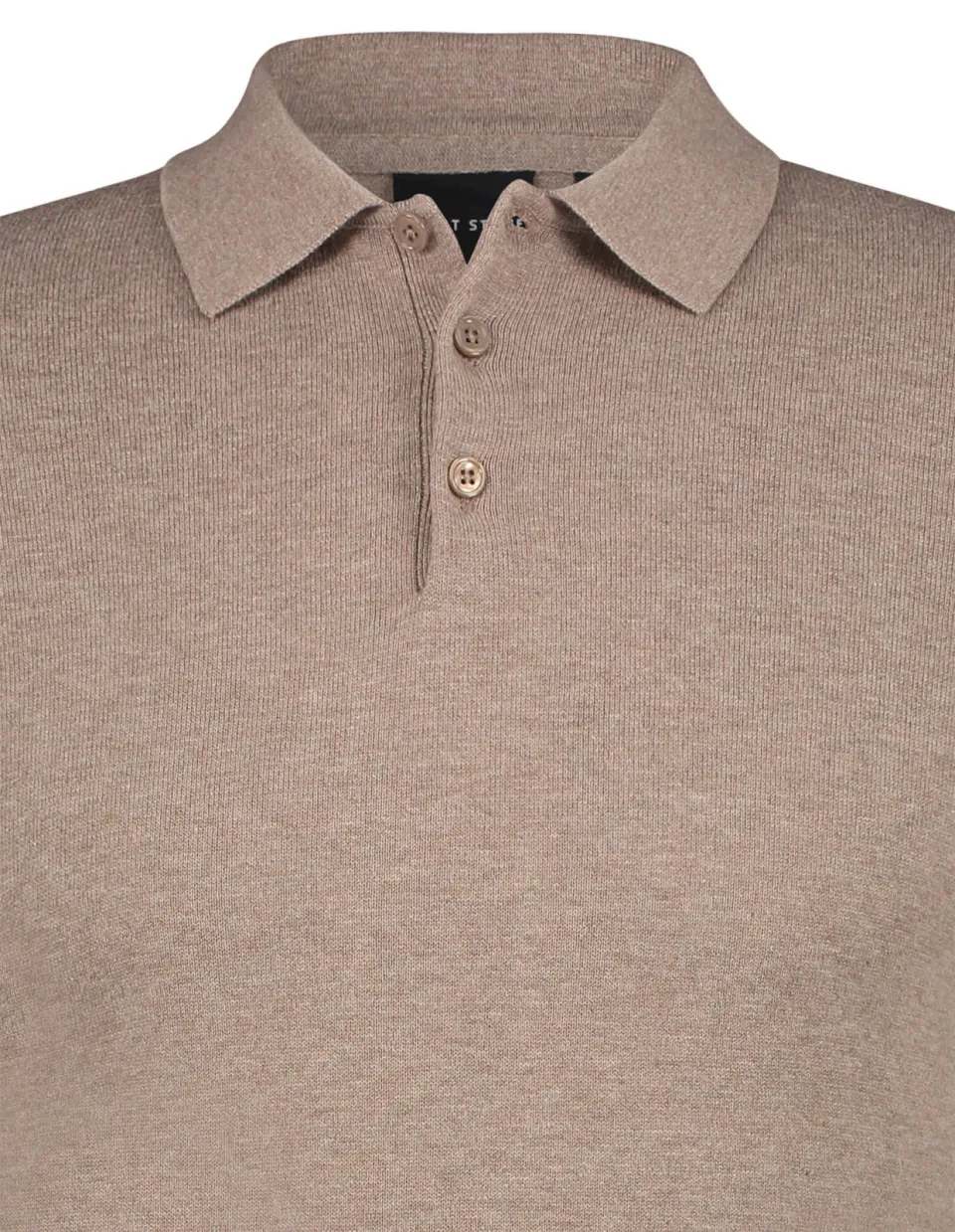 Saint Steve slim polo fijn gebreid bruin, foto 3