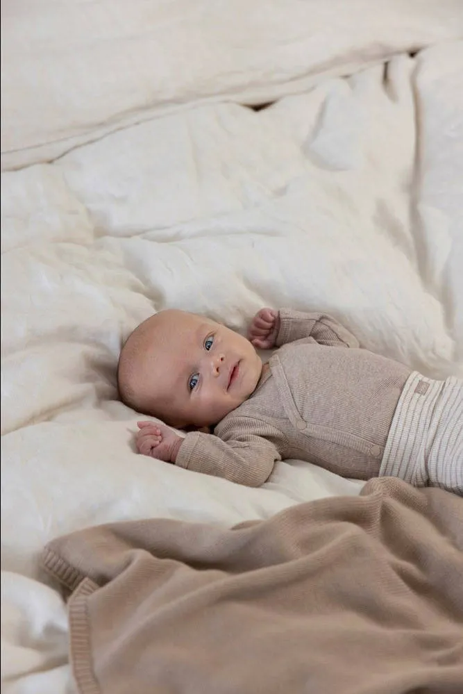 Feetje babybroek taupe gestreept, foto 4