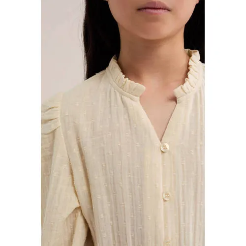 WE Fashion midi jurk met plooien beige, foto 5