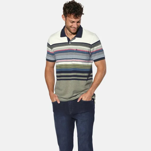 Babista Plus Size regular fit gestreepte polo - meerkleurig Multi