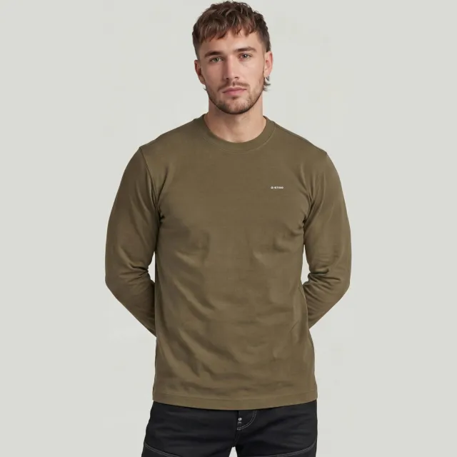 G-Star regular fit longsleeve - dark khaki