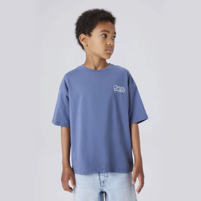 NAME IT KIDS t-shirt met backprint blauw