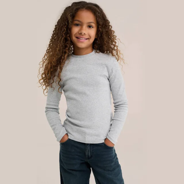 WE Fashion longsleeve grijs melange, foto 3