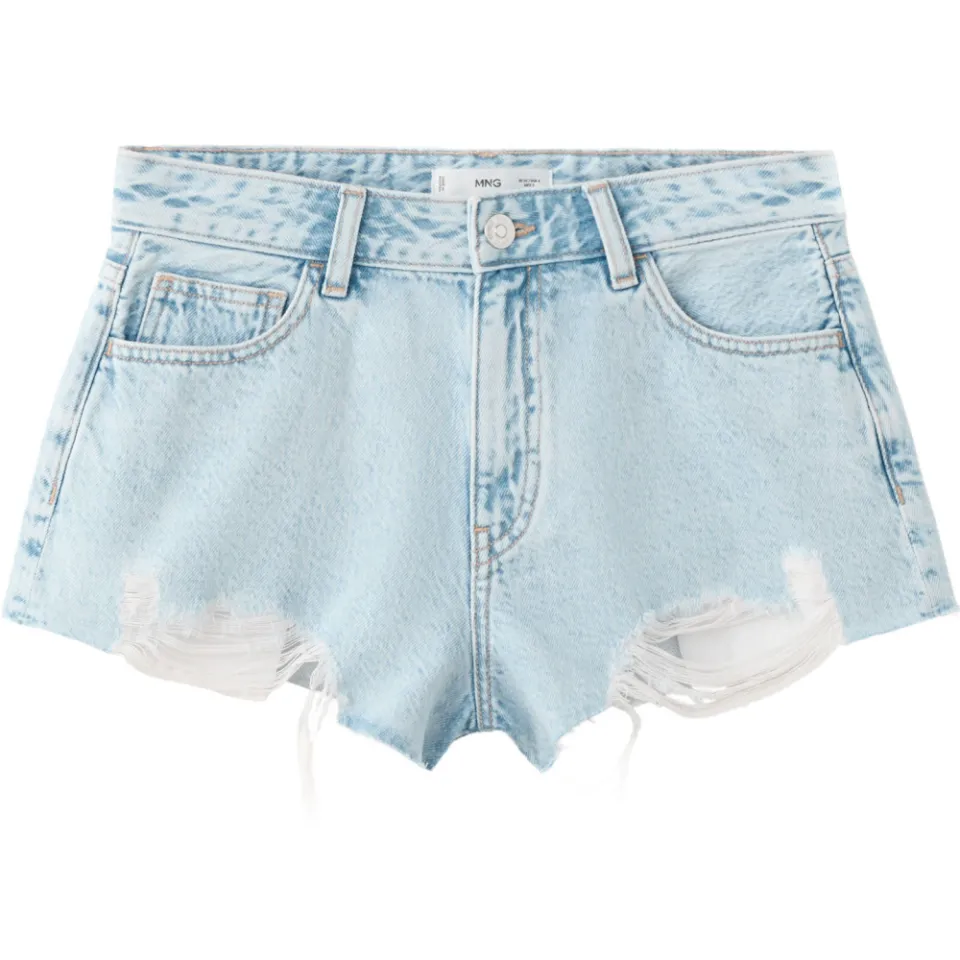 Mango denim short lichtblauw, foto 3