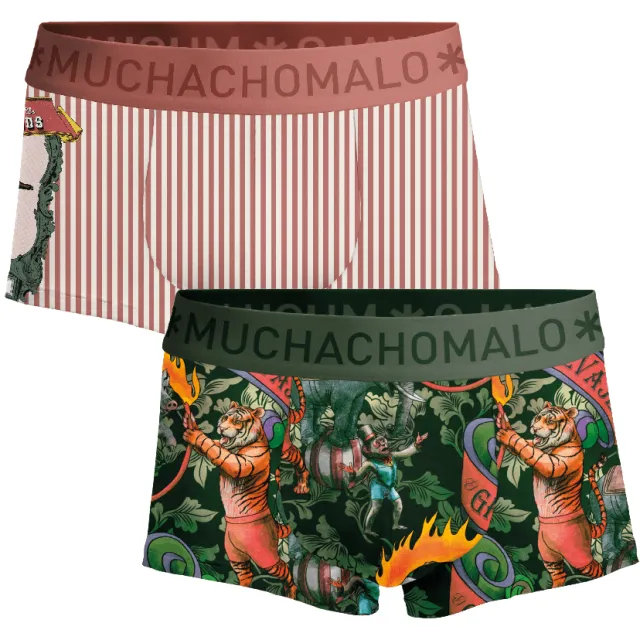Muchachomalo Heren 2-pack Trunks Circus Animals Veelkleurig