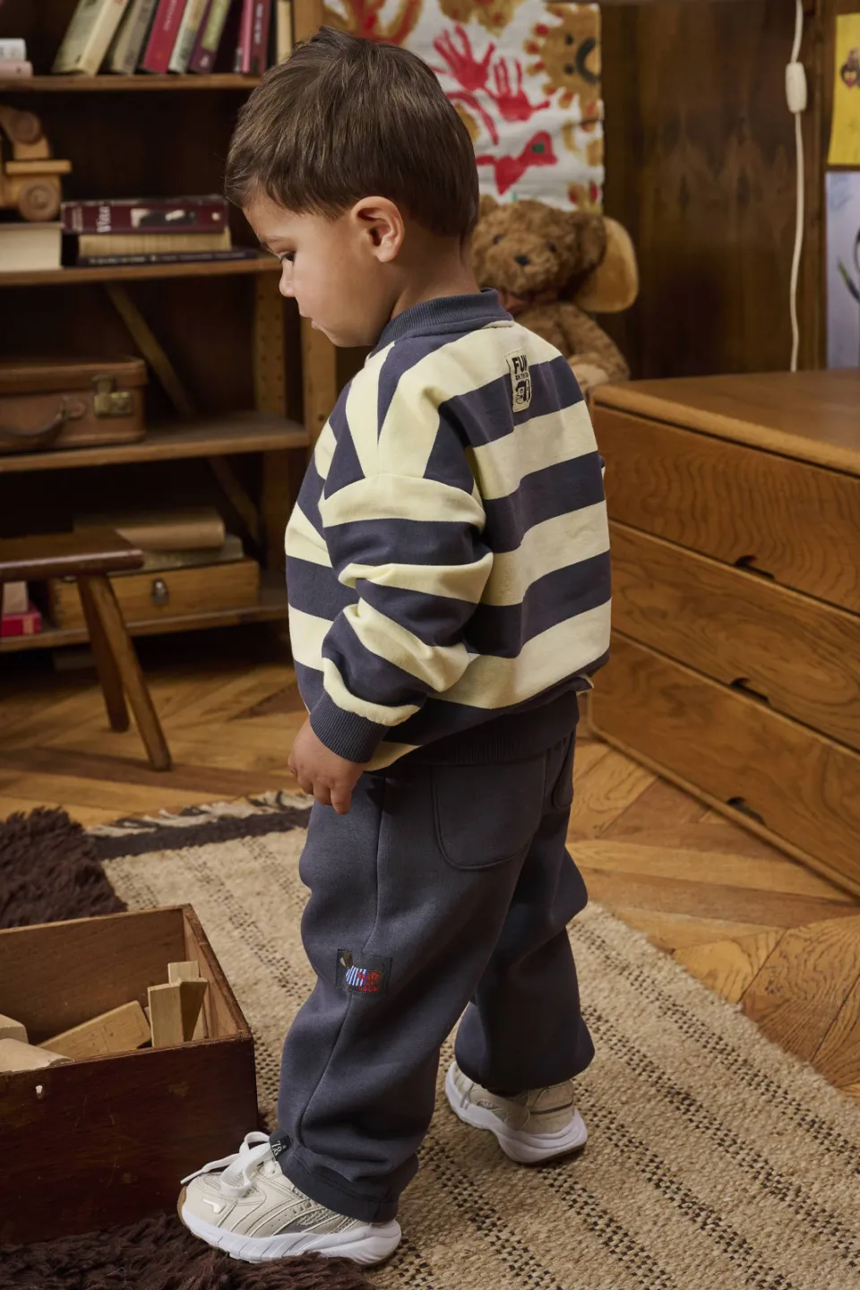 Z8 mini gestreepte sweater - donkerblauw/geel