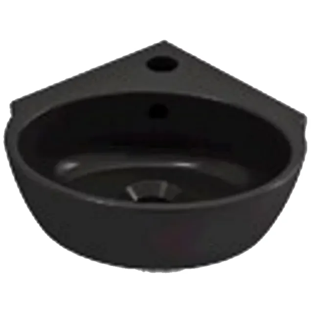 Plieger Hoekfontein BWS Zero Keramiek 31.4x30 cm Zonder Overloop Mat Zwart