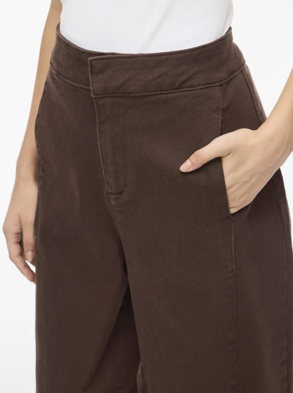 Vila wide leg jeans - donkerbruin, foto 3