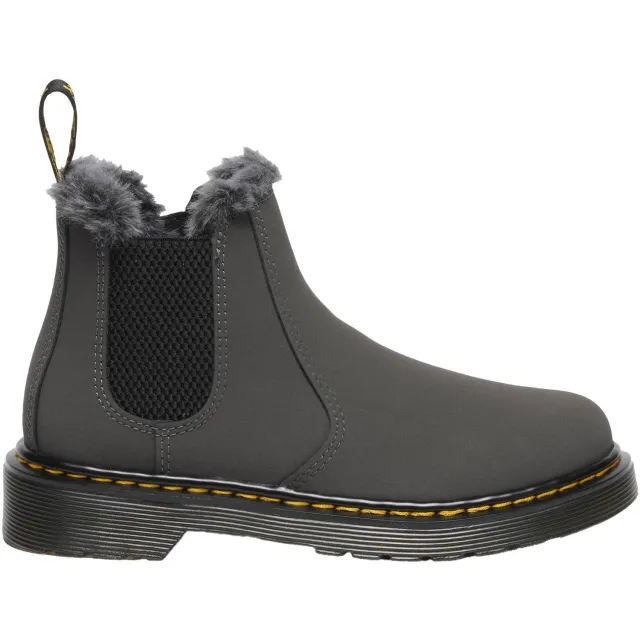 Dr. Martens 2976 Leonore gevoerde chelsea boots grijs Gunmetal Soho Buck