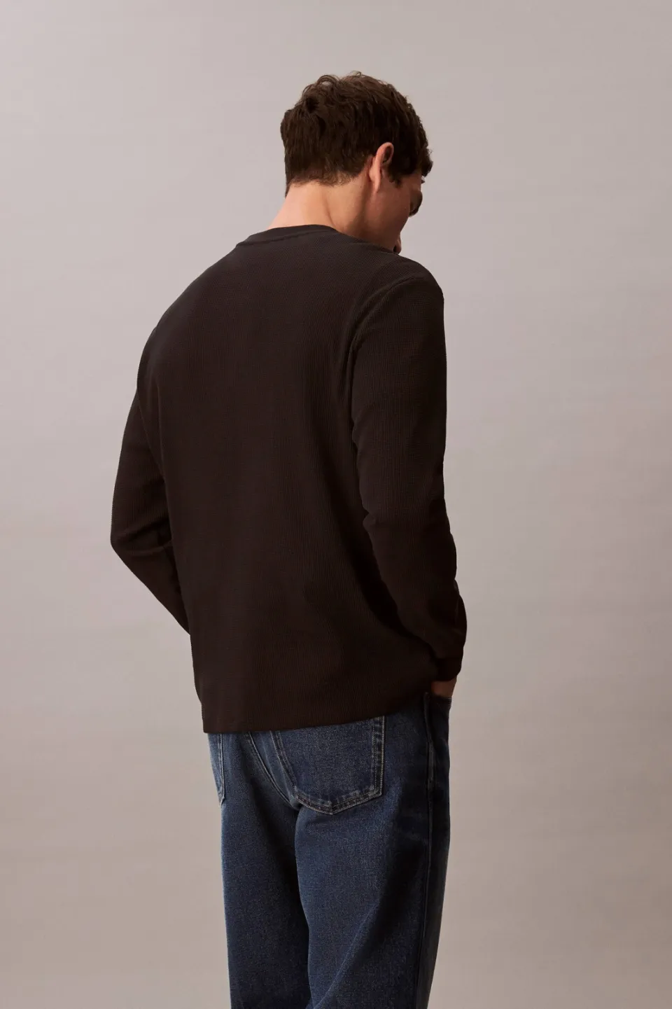 Calvin Klein JEANS longsleeve met ingebreid patroon zwart, foto 5