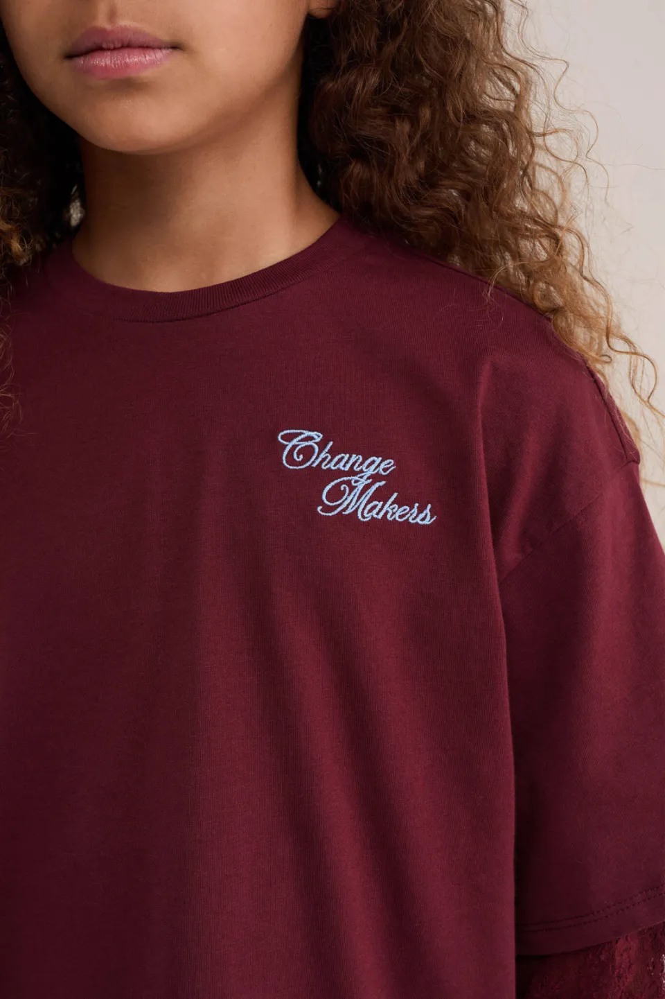WE Fashion longsleeve met print - donkerrood, foto 5