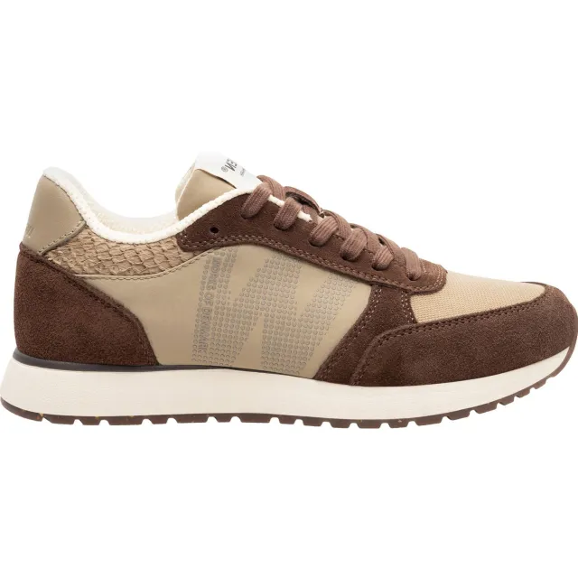 Woden Ronja leren sneakers bruin Bruin/beige