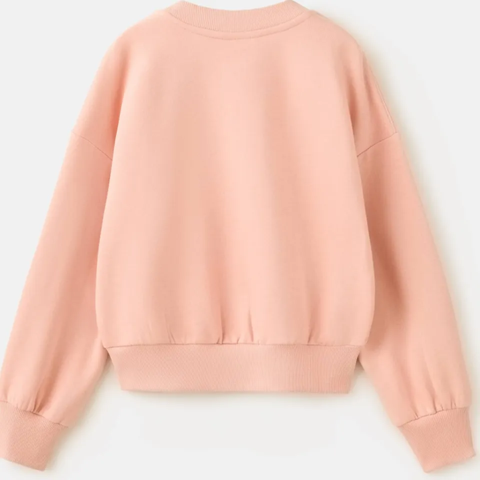 Mango Kids gebloemde sweater met tekst - roze, foto 2