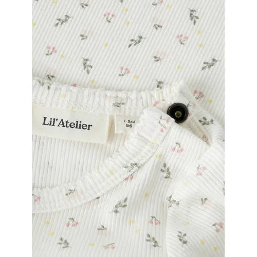 Lil' Atelier BABY romper wit/roze/groen, foto 3