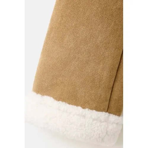 Mango suède winterjas bruin, foto 3