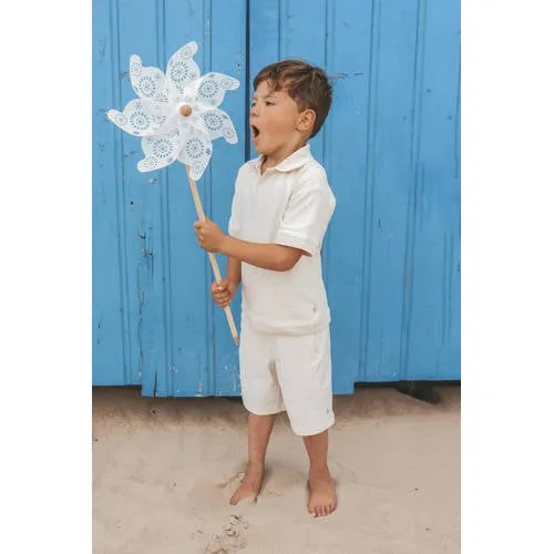 Your Wishes Jongens Polo's & T-shirts Stamped Palms Casual Polo - Ecru, foto 5