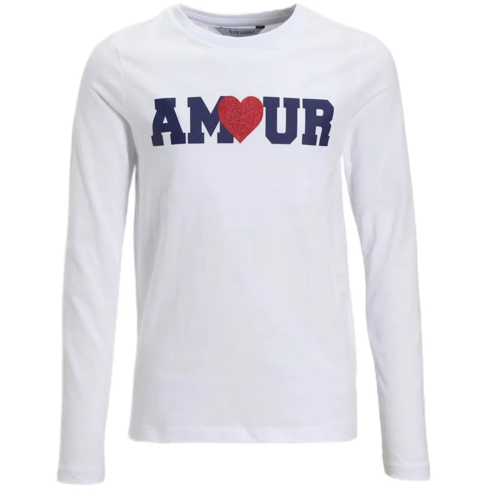 Anytime longsleeve met printopdruk wit, foto 2