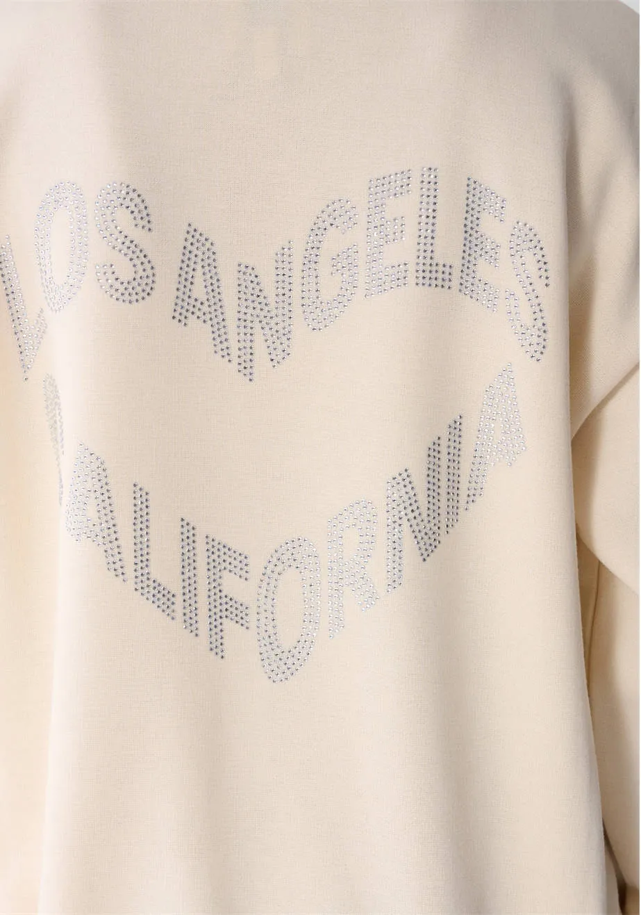 Shoeby sweater met glitters en backprint - ecru, foto 7