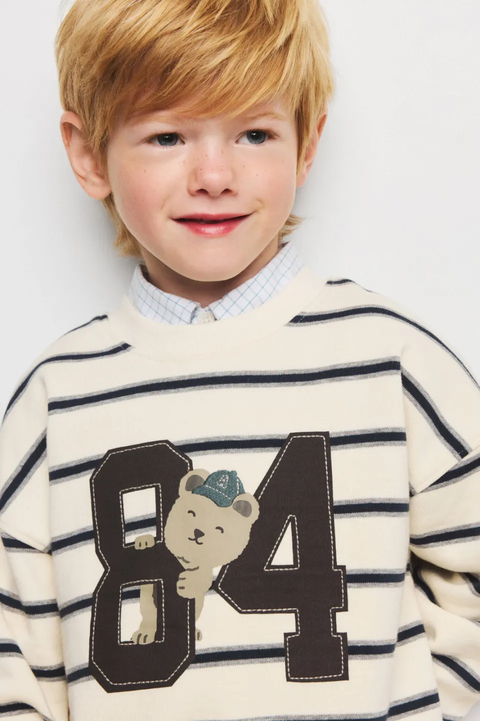 Mango Kids gestreepte sweater - wit, foto 8