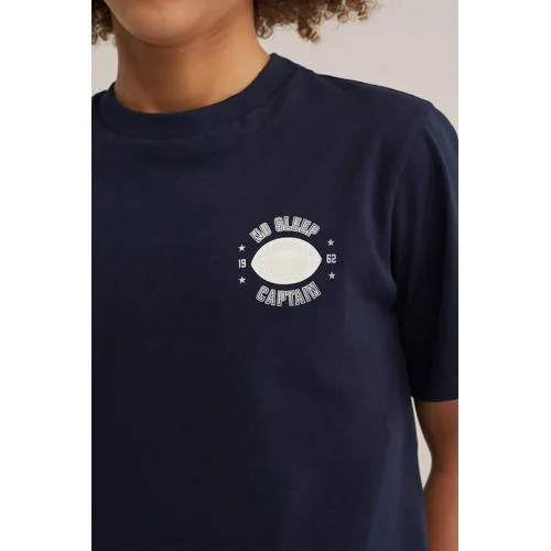WE Fashion pyjama met backprint marineblauw, foto 3