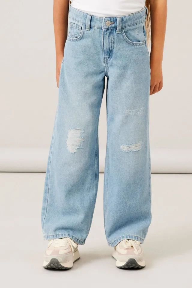 NAME IT KIDS wide leg jeans NKFROSE light blue denim