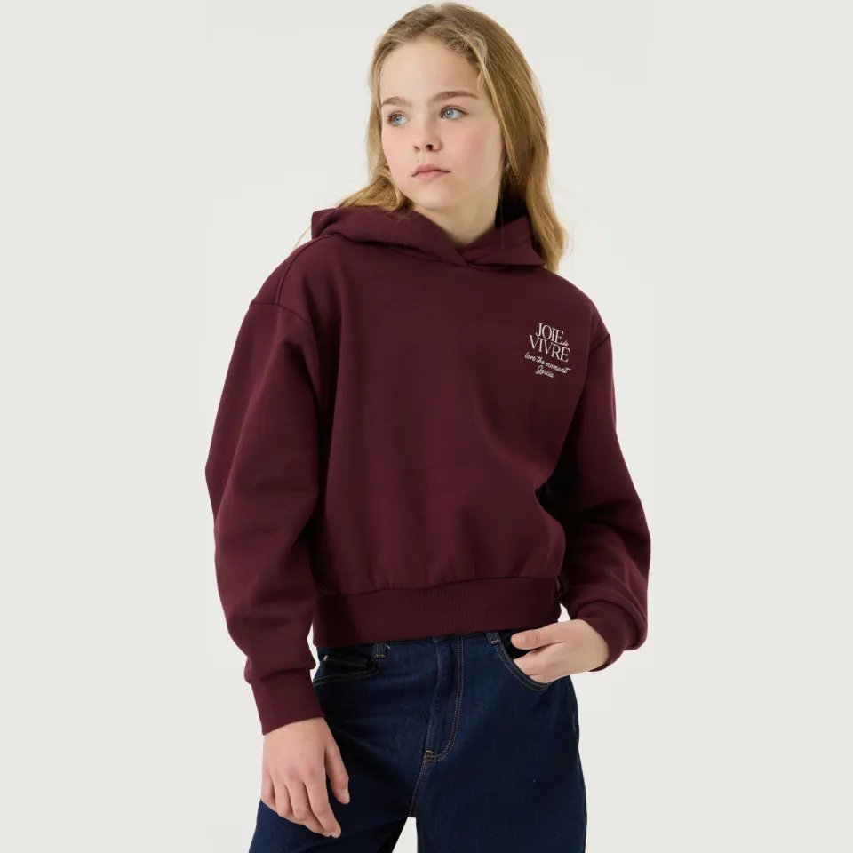 Garcia oversized hoodie met backprint - donkerrood, foto 2
