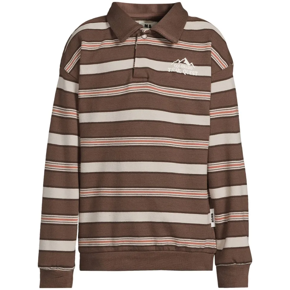 Me & My Monkey gestreepte sweater - donkerbruin/beige, foto 2