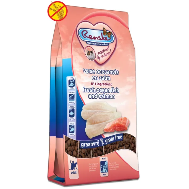 Renske Maxi graanvrij kattenvoer oceaanvis en zalm 1,5 kg