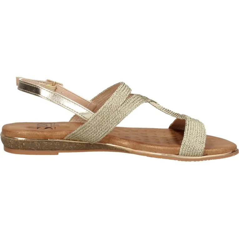 Sub55 platte sandaal goud Taupe
