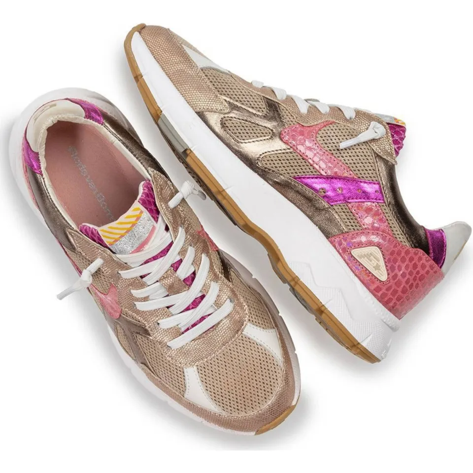 Floris Van Bommel Daysi 05.03 leren sneakers brons/roze, foto 5