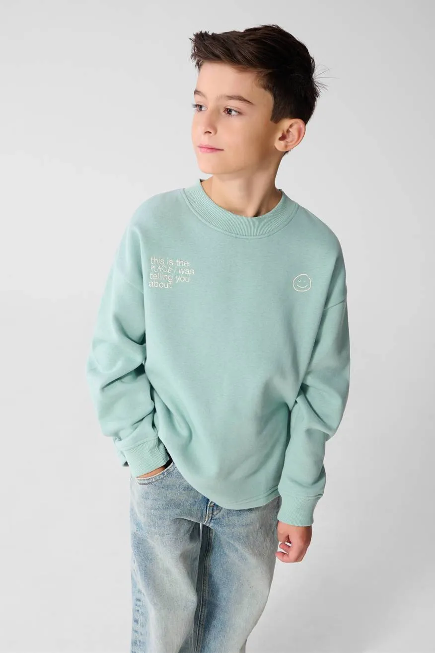 Shoeby sweater met backprint - mintgroen, foto 4