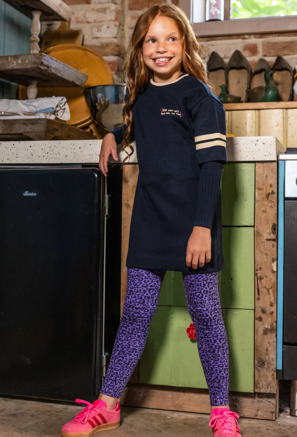 LOOXS little skinny legging met panterprint paars, foto 5