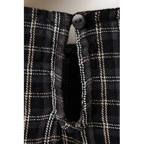 Mango Kids geruite blousetop met ruches zwart, foto 5
