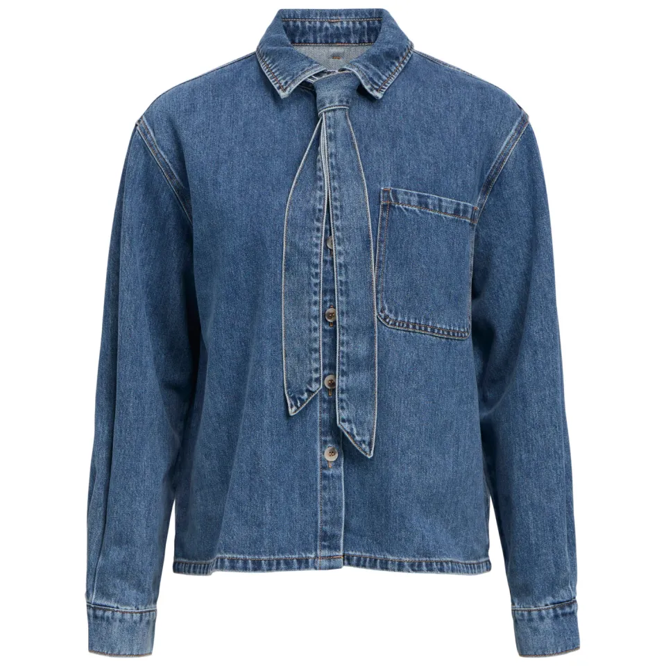 Object Objrosie blouse denim middelblauw, foto 2