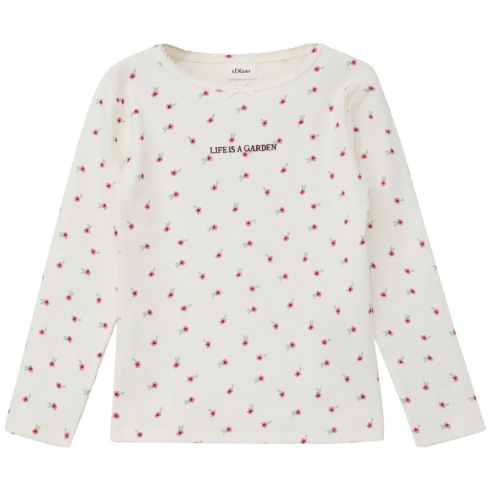 S.Oliver gebloemde longsleeve ecru, foto 2
