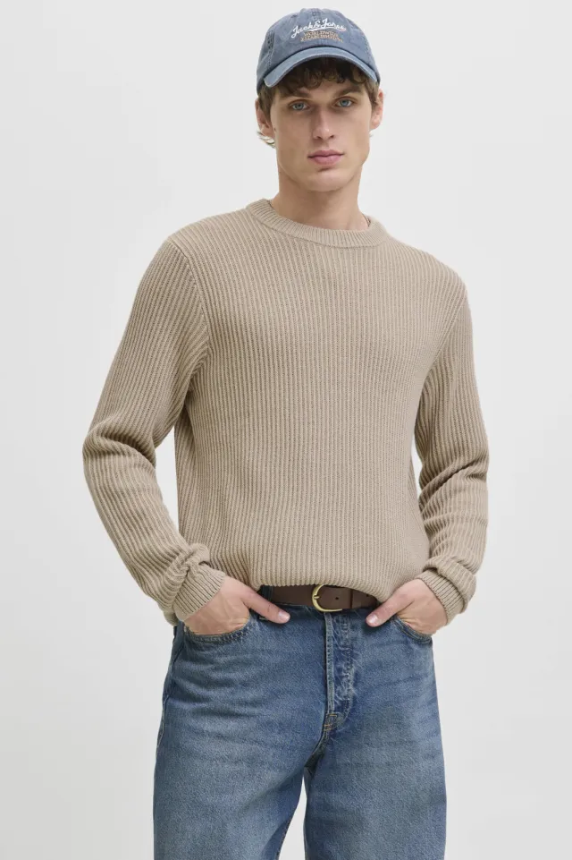 Jack & Jones ESSENTIALS regular fit gebreide trui - moonbeam